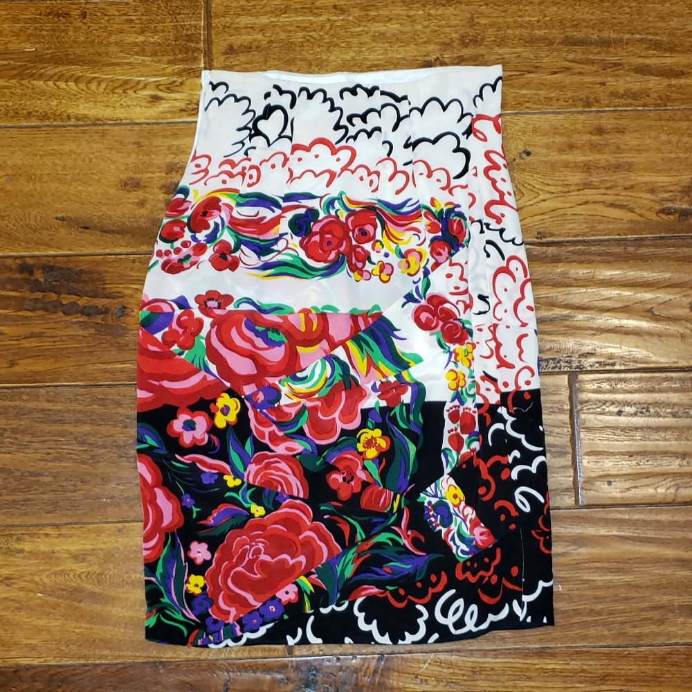 Gianni Versace Couture abstract floral skirt